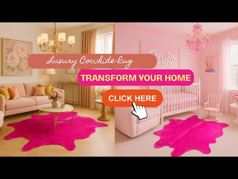 Hot Pink Cowhide Rug for Glam Living Rooms & Salons | Bold Decor for Barbiecore Style
