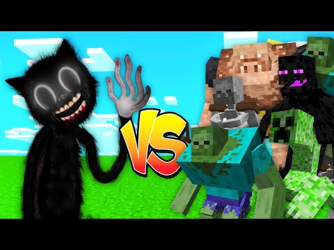 Cartoon Cat vs ALL MUTANT MOBS in Minecraft