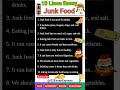 10 Lines Essay On Junk Food Junk Food 10 Line Junk Food Par 10 Line English Mein