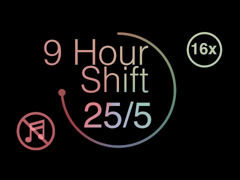 Work From Home Focus Timer - 9 Hour Shift - Pastel Dark Mode - No Music