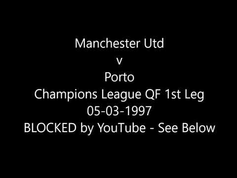 Manchester Utd v Porto Champions League QF 1st Leg 05-03-1997
