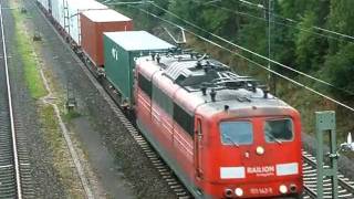 preview picture of video 'Railon BR 151 in Scheessel vor einen Containerzug'