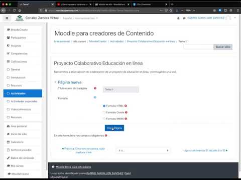 Elaboración de una Wiki en Moodle