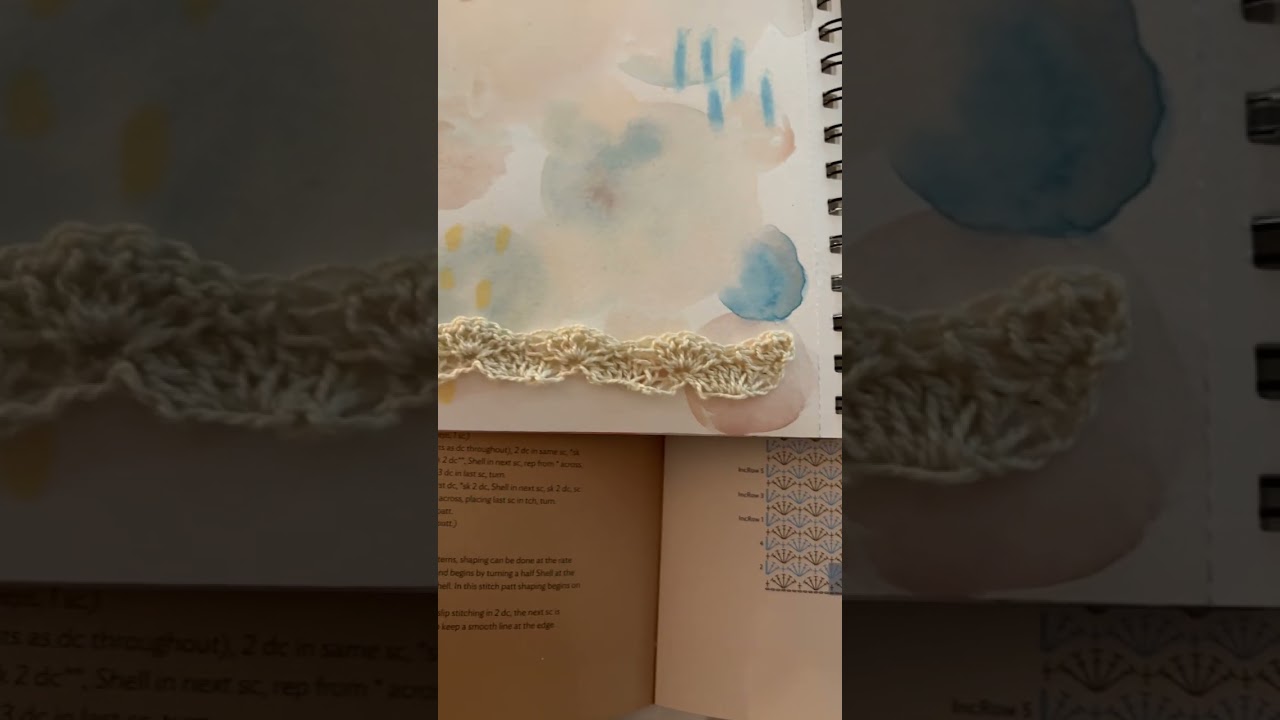 Mini swatch of the basic shell stitch, using DMC Petra 8 cotton yarn in my swatch diary 📔