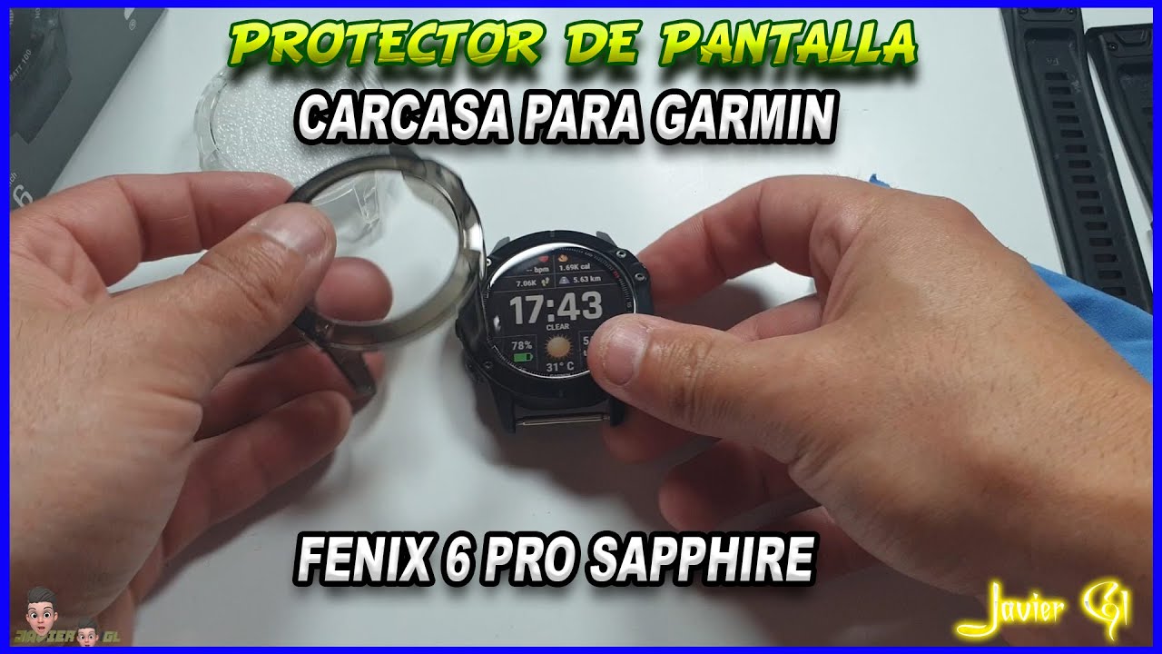 Carcasa para Garmin Fenix 6 Pro Saphir 🔥 Sapphire ⌚ TPU Protector de Pantalla