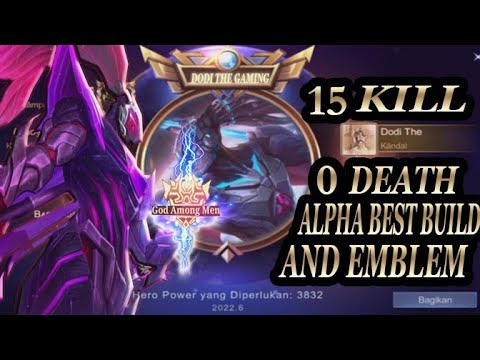 Alpha Top Global Best Build | 15 KILL 0 DEATH Brutal Alpha mobile legends