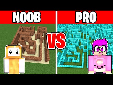 LankyBox - NOOB vs PRO: GIANT MAZE BUILD CHALLENGE! (LANKYBOX MINECRAFT!)