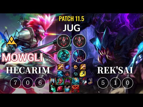 VIT Mowgli Hecarim vs Rek'Sai Jungle - KR Patch 11.5