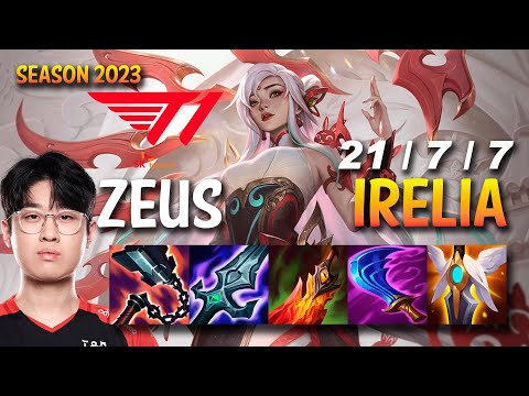T1 Zeus IRELIA vs JAYCE Top - KR Ranked
