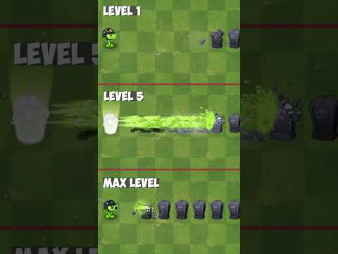 Pvz 2 Plantfood Abilities - Mega Gatling Pea Level 1, 5, Max vs 6 Grave stones - Plants vs Zombies 2