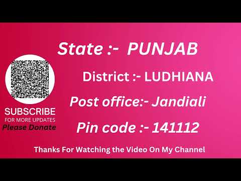 Punjab Ludhiana Jandiali Ka pin code 141112 / Ludhiana Jandiali ka post office