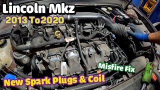 Lincoln MKZ 2013 to 2020 Replacing SPARK PLUGS and ignition coil Cylinder Misfire Fix