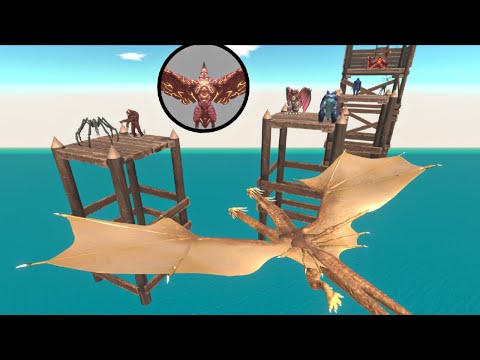 DEATHFLY KING GHIDORAH RESCUE PIKACHU FROM RODAN - Animal Revolt Battle Simulator