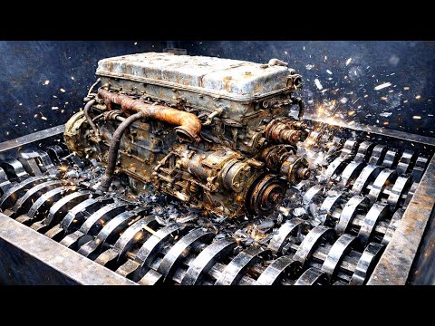 Shredder Eats METAL Like Crazy! | Engine Destroyed in Seconds
