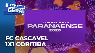 Campeonato Paranaense 2026: FC Cascavel empata com Coritiba; paranaense chega à reta final