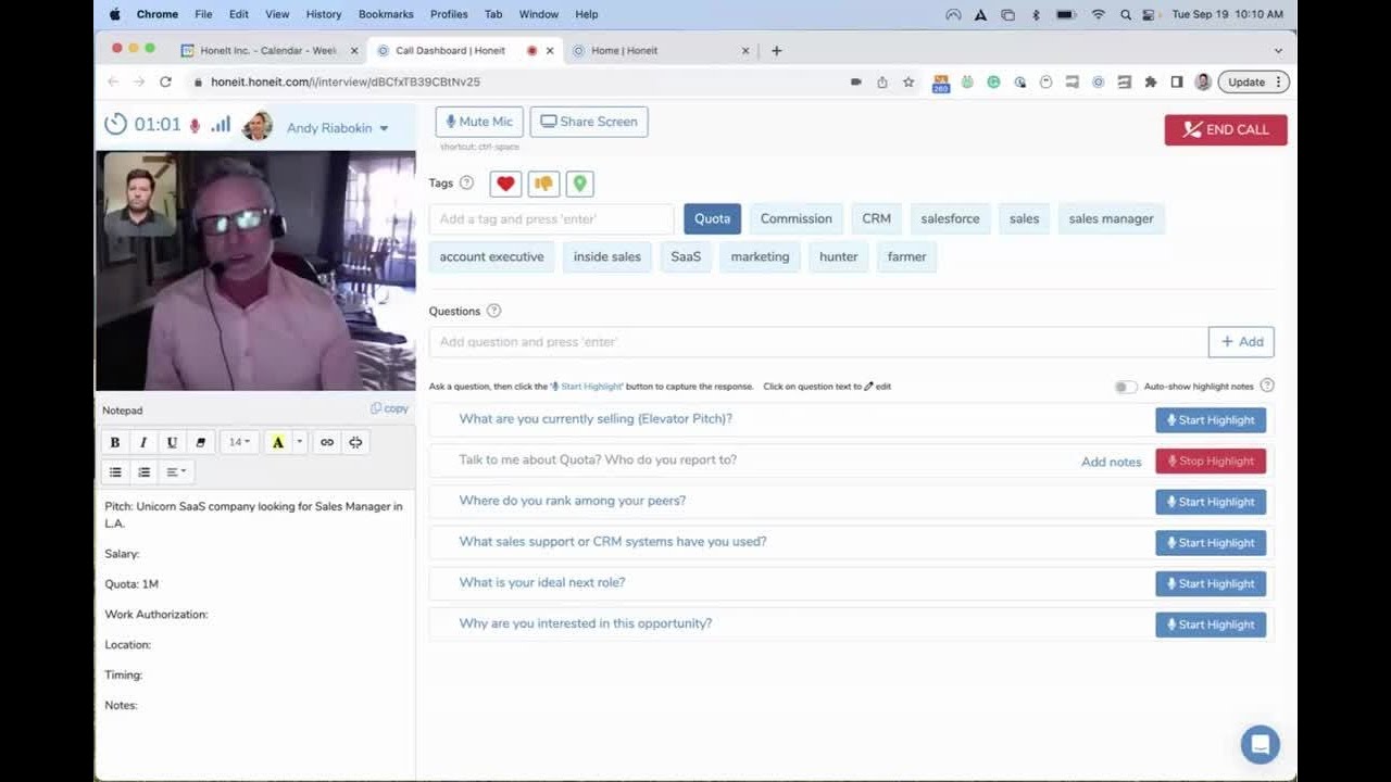Candidate Screening with Honeit Video Calls