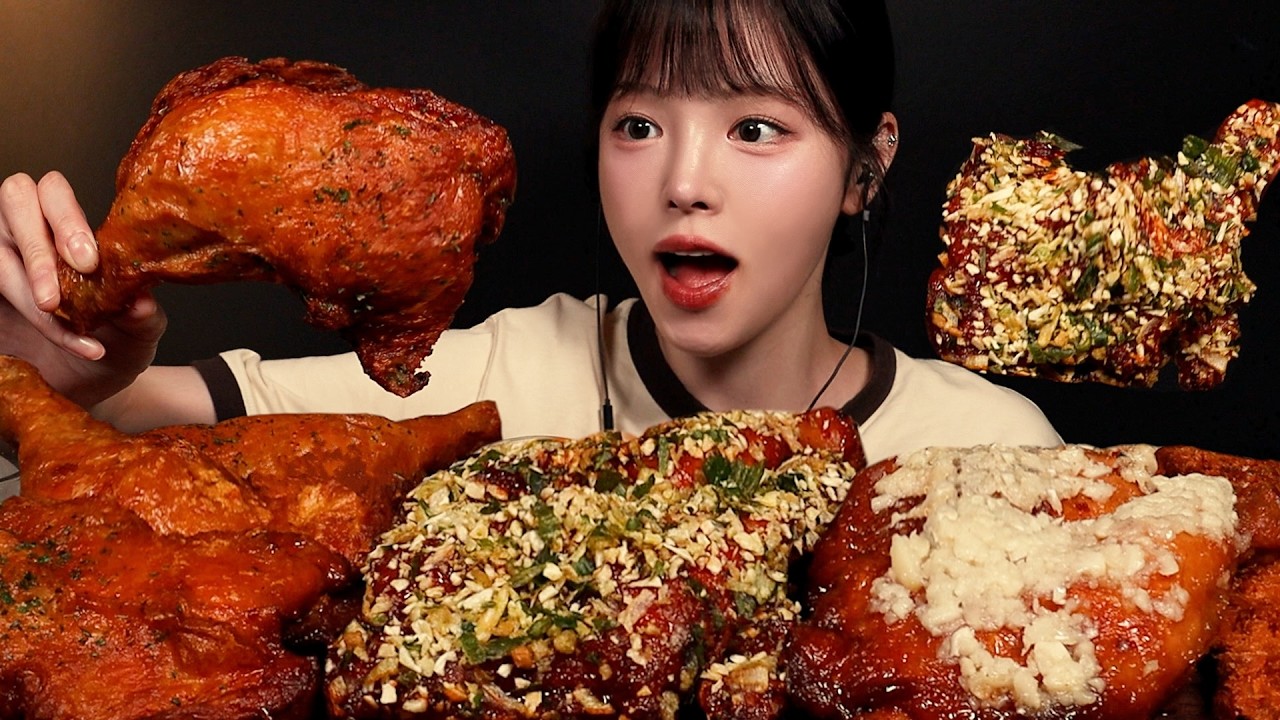 SUB)푸라닭 신메뉴 쿼터레그 먹방! 역대급 대왕 통닭다리 만났다🍗치즈볼까지 치킨 꿀조합 Chicken Mukbang Asm