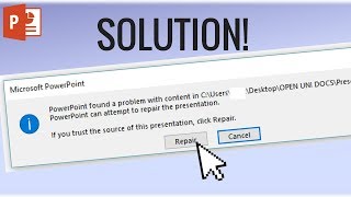 How to solve: PowerPoint found a problem with content in pptx.- Video Tutorial