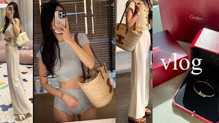 ENG) vlog_ 까르띠에 저스트 앵끌루 언박싱✨, 러브팔찌랑 꿀조합 레이어드템💛, 셀린느 라탄백, 디올 전시, 로로피아나, COS 신상 하울, 신라호텔 호캉스, 쇼핑 브이로그
