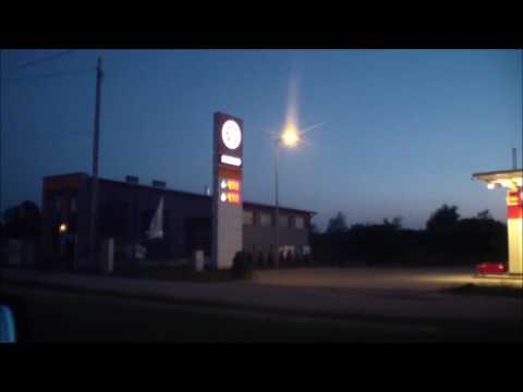 A2 i letnia pełnia księżyca, węzeł Grodzisk Mazowiecki oraz zjazd do miasta. 9.07.2017.