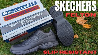 Skechers Felton Slip Resistant Work Shoe Unboxing
