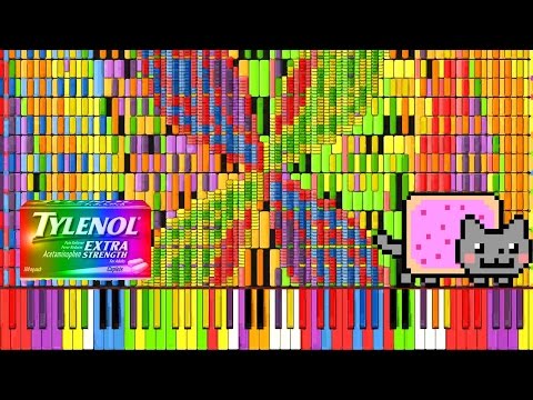 [Black MIDI] Synthesia – "Nyan Trololol" | Rainbow Tylenol & Nyan Cat Remix ~ BusiedGem