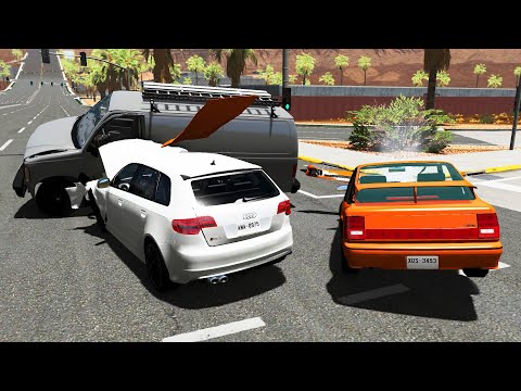 Crossroad Car Crashes 45 - BeamNG.Drive