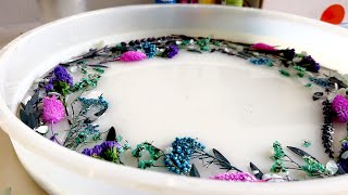 Resin Art Tutorial | Amazing white table made of flowers and epoxy resin
