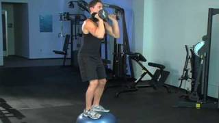 Dumbbell Squat on BOSU Ball exercise video thumbnail
