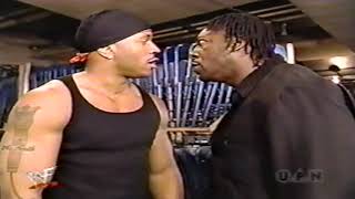 booker t and ll cool j heated exchange words go at it face to face backstage 2002 YOU KNOW WHO I AM?