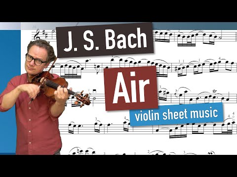 J. S. Bach - Air on the G String | Suite No. 3 | BWV 1068 | Violin Sheet Music | Piano Accompaniment