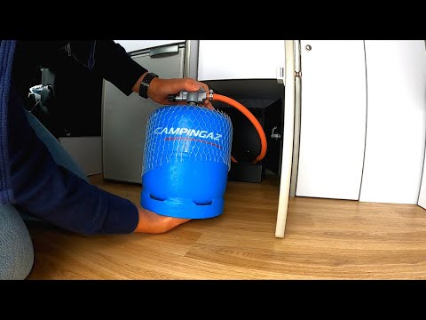 How to connect the gas bottle in a VW Transporter campervan - Campingaz 907 gas bottle connection