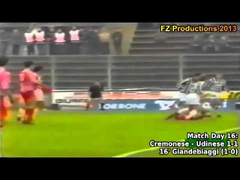 Serie A 1993-1994, day 16 Cremonese - Udinese 1-1 ...