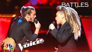 The Voice 2018 Battle - Cody Ray Raymond vs. SandyRedd: &quot;Cry to Me&quot;