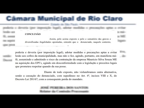 Relator pede cassação do mandato do prefeito de RC