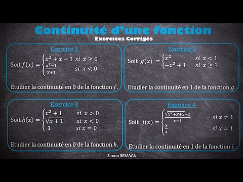 4 Exercices Continuité d'une fonction en un point (corrigés)