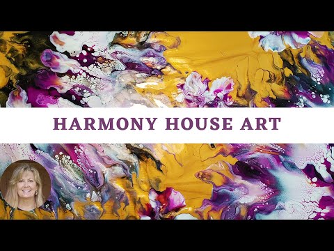 (305) Fluid Art Gold Ribbon Dutch Pour