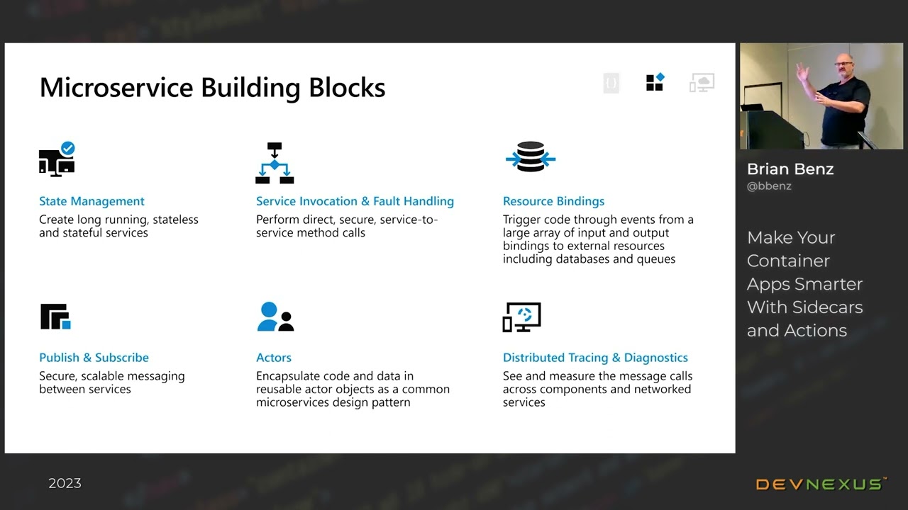 Devnexus 2023 - Make Your Container Apps Smarter With Sidecars and Actions - Brian Benz