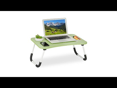 Table de lit ordinateur portable en vert Noir - Vert - Blanc - Fer - 63 x 26 x 40 cm
