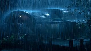 (No Ads) Fall Asleep in 3 Minutes 🌧️ Heavy Rain & Thunder on Tin Roof for Deep Sleep