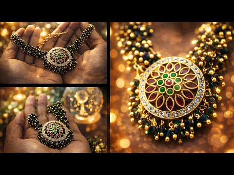 Traditional Indian Necklace#diy Gold plated neck set#tutorial# #Diy#necklace #jewelry #