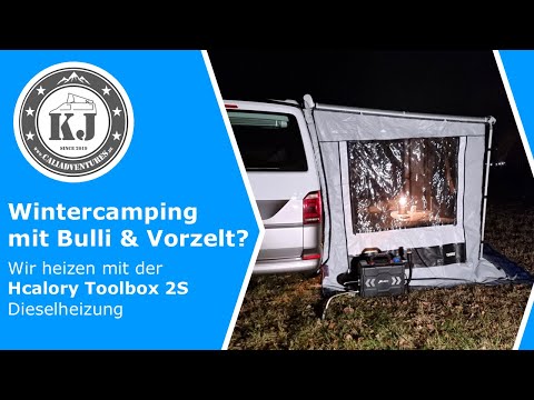 Wintercamping mit Bulli & Vorzelt?  - Wir heizen mit der Hcalory Toolbox 2S Dieselheizung
