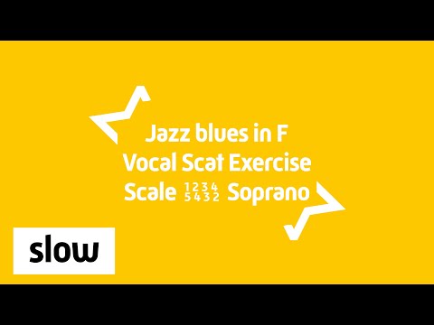 Soprano Jazz blues Singing Exercise | Scat Improv 12345432 | F major 12 Bar Blues