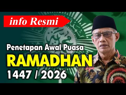 What date does the fasting month of Ramadan 2026 fall on according to Muhammadiyah - 1 Ramadhan 1...