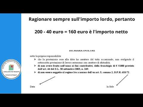 La compilazione di una prestazione occasionale