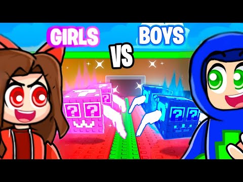 Girls vs Boys SECRET Lucky Block Challenge in Steal A Brainrot..