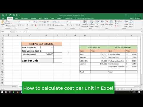 How To Calculate Cost Per Unit in Excel