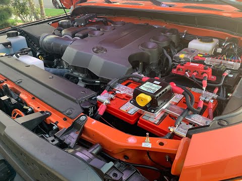 My 2013 FJ Cruiser with Dual AGM Batteries (side-by-side) and Solar Panel
