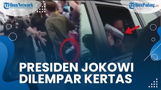 Viral Video Jokowi Dilempar Kertas saat Sapa Warga dari Dalam Mobil, Langsung Disimpan di Laci