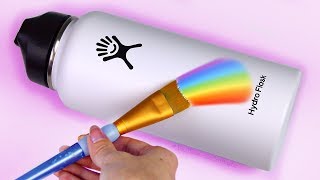 Custom HYDRO FLASK with Posca Paint Pens!! 💧(SATISFYING)